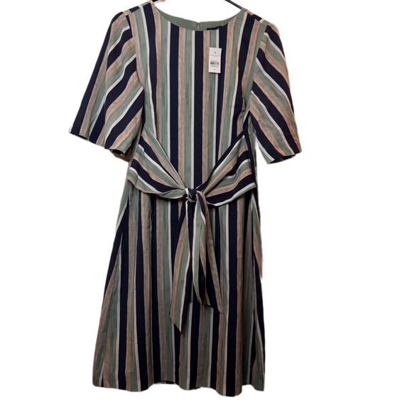 Ann Taylor Factory Dresses & Skirts - NWT Ann Taylor Factory Striped Tie Waist‎ Midi Dress Size 6 Career Casual Breezy